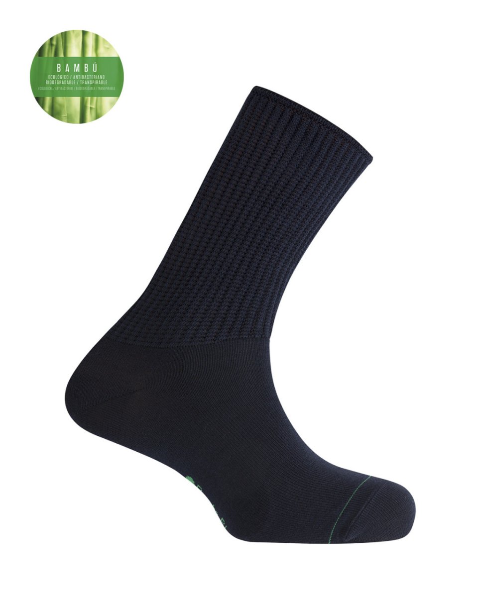 Calcetines de Bambú y Viscosa Con Puño Canalé de Punto Blanco. 74981 - Imagen 3