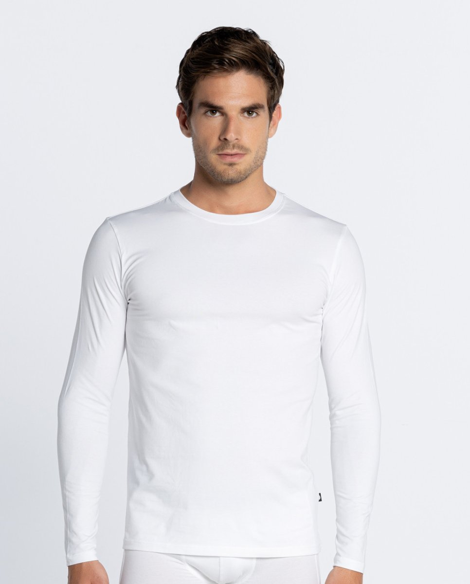Camiseta Basix Manga Larga Punto Blanco. 53385 - Imagen 5