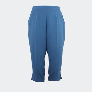 Pantalón pirata mujer tela vaporosa con goma detrás de cintura con bolsillos