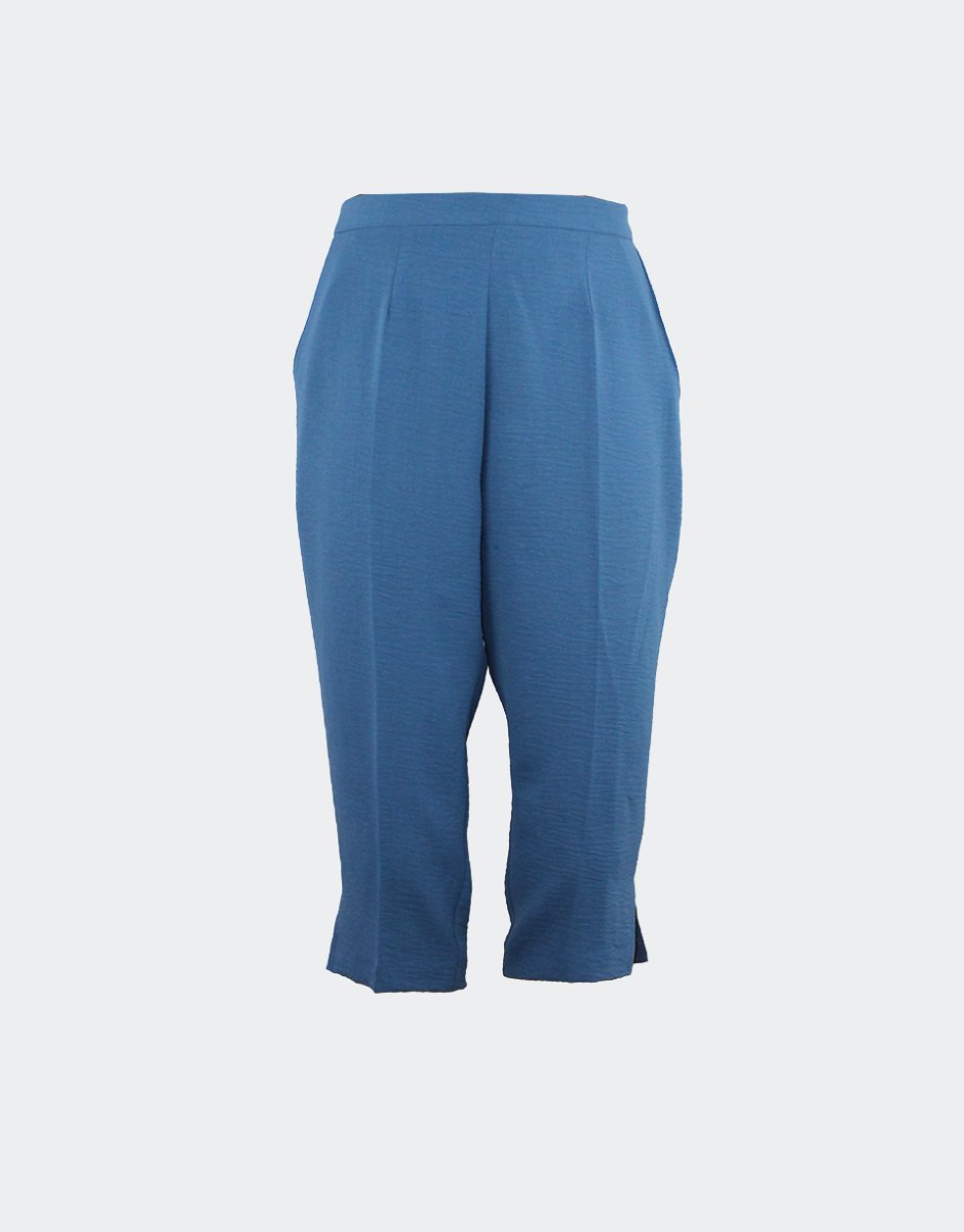 Pantalón pirata mujer tela vaporosa con goma detrás de cintura con bolsillos - Imagen 2