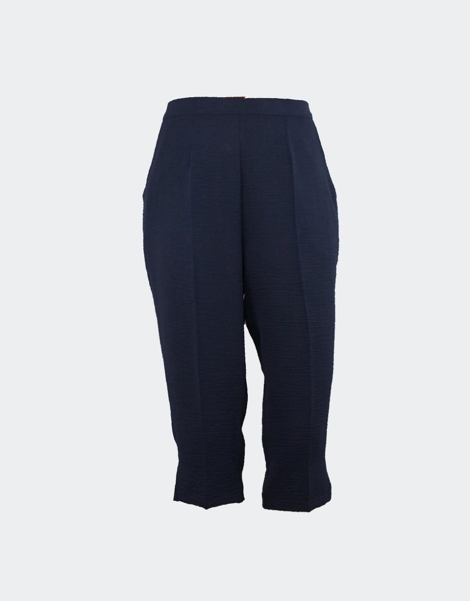 Pantalón pirata mujer tela vaporosa con goma detrás de cintura con bolsillos - Imagen 3