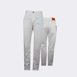 Pantalón tejano hombre básico con tejido elástico blanco