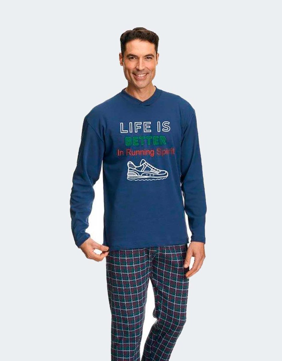 Pijama hombre punto felpa ‘Life is better…’ - Imagen 2
