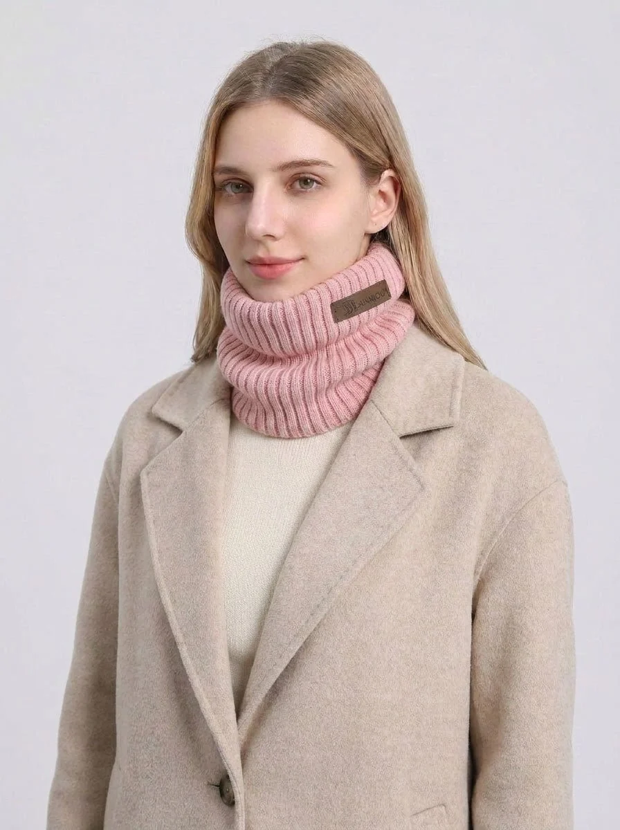 Women Rib Knit Neck Gaiter - Imagen 5