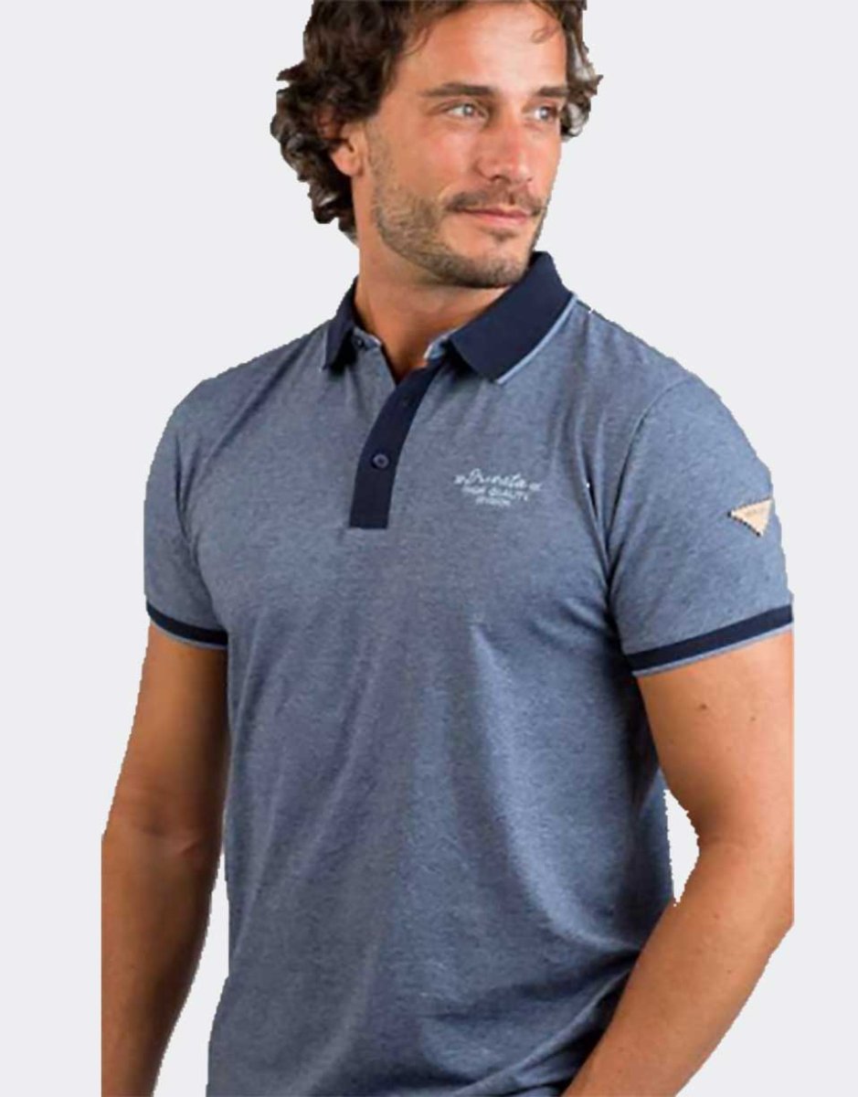 Polo hombre manga corta PRIVATA semi liso con detalle canalé en cuello y manga - Imagen 3