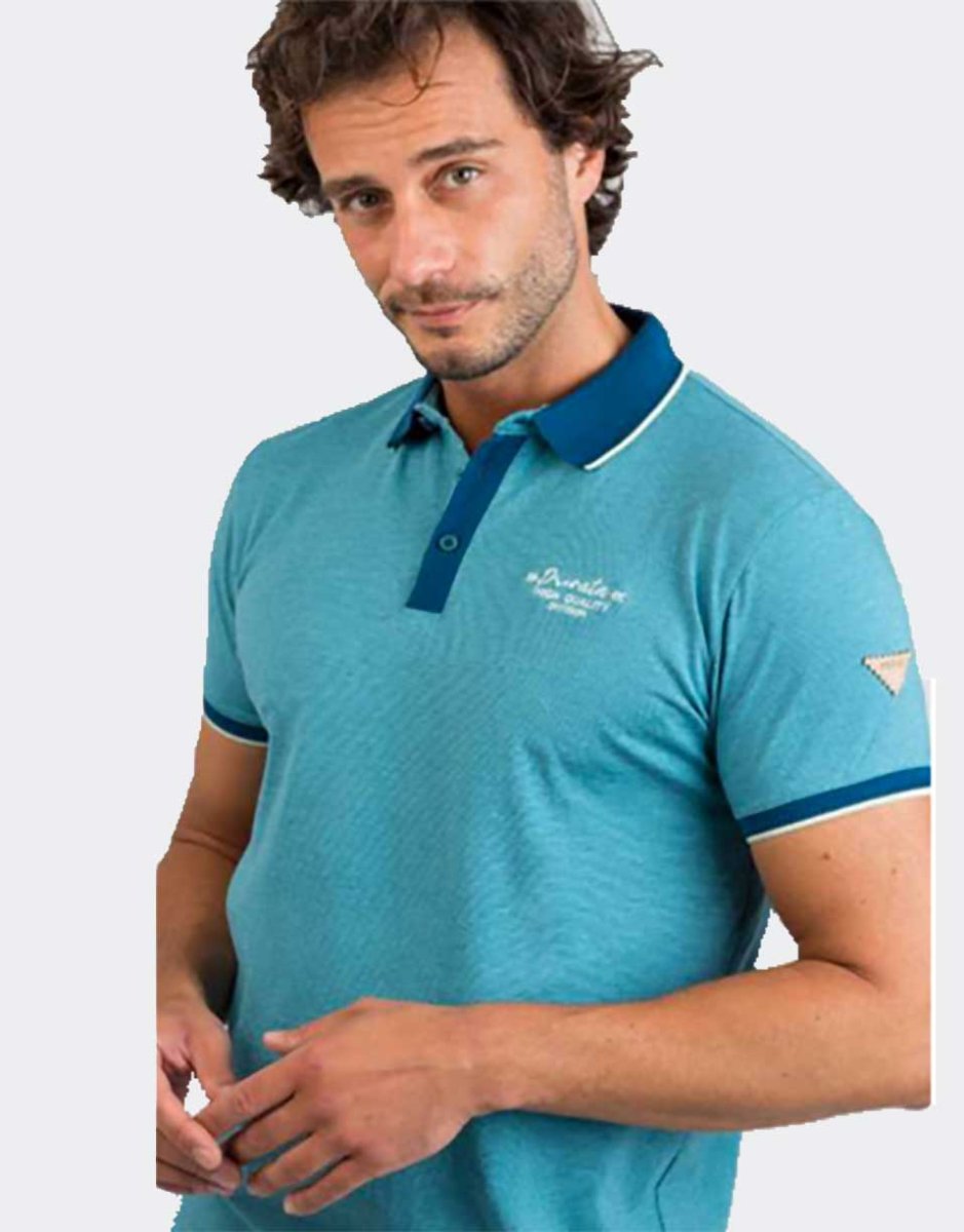 Polo hombre manga corta PRIVATA semi liso con detalle canalé en cuello y manga - Imagen 4