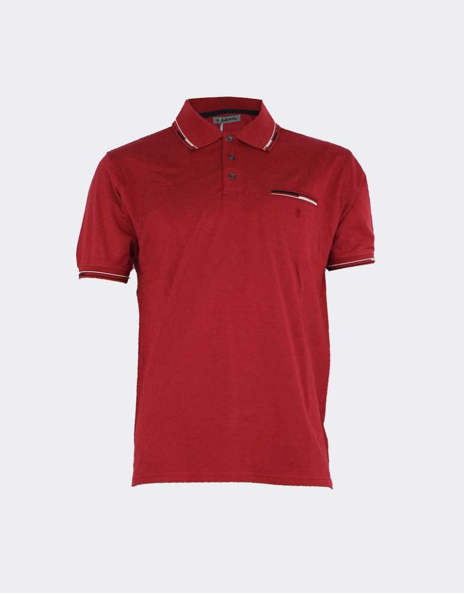 Polo hombre punto MANGA CORTA liso con detalle ralla en cuello, bolsillo y mangas - Imagen 4