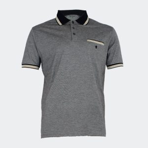 Polo hombre punto MANGA CORTA semiliso ‘vigoré’ con detalle de rallas en cuello y bolsillo