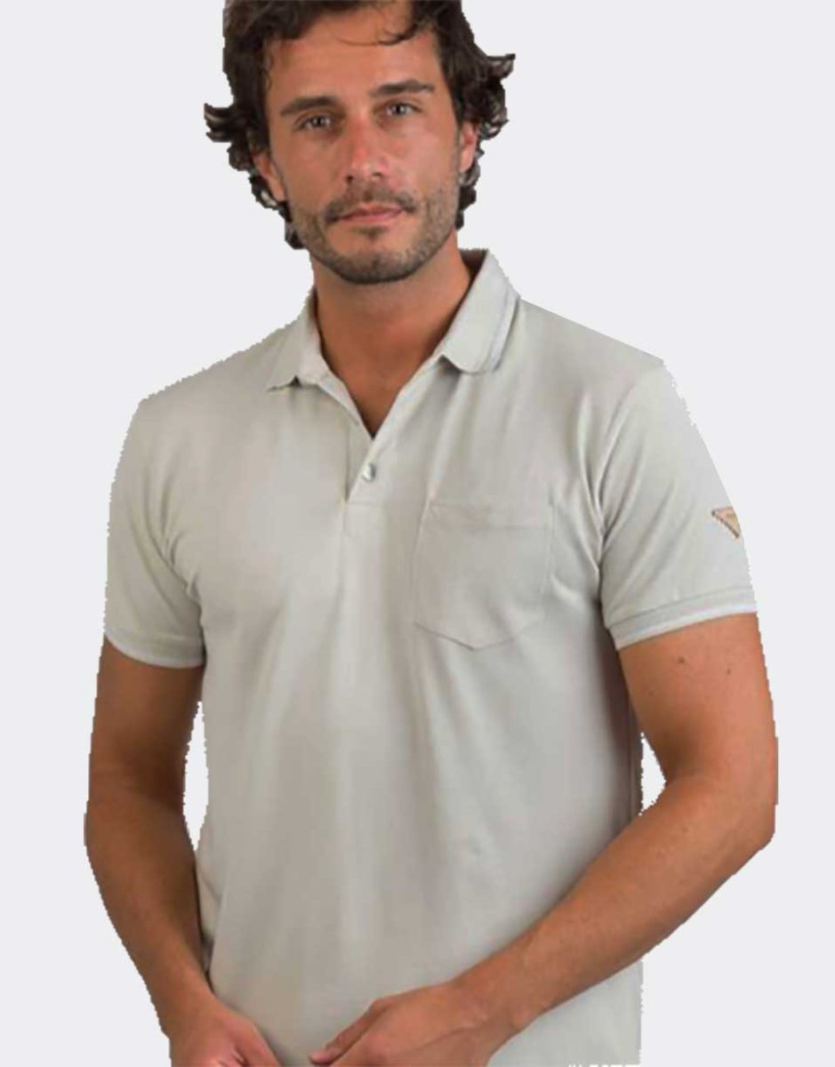 Polo hombre punto piqué manga corta PRIVATA liso con bolsillo y detalle raya en cuello y mangas - Imagen 3
