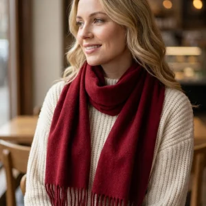 Pure Wool Solid Tassel Scarf