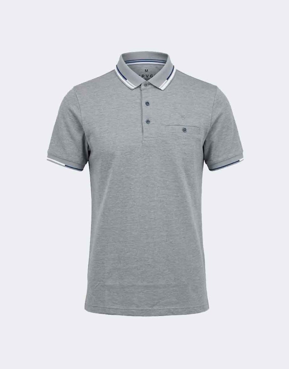 Polo hombre manga corta tejido piqué fresco con bolsillo y detalle líneas cuello y mangas - Imagen 3