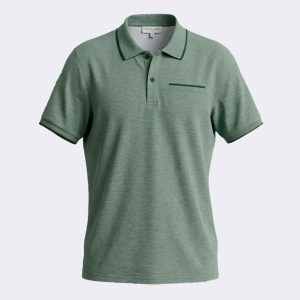Polo manga corta hombre punto piqué semi liso efecto vigoré con bolsillo