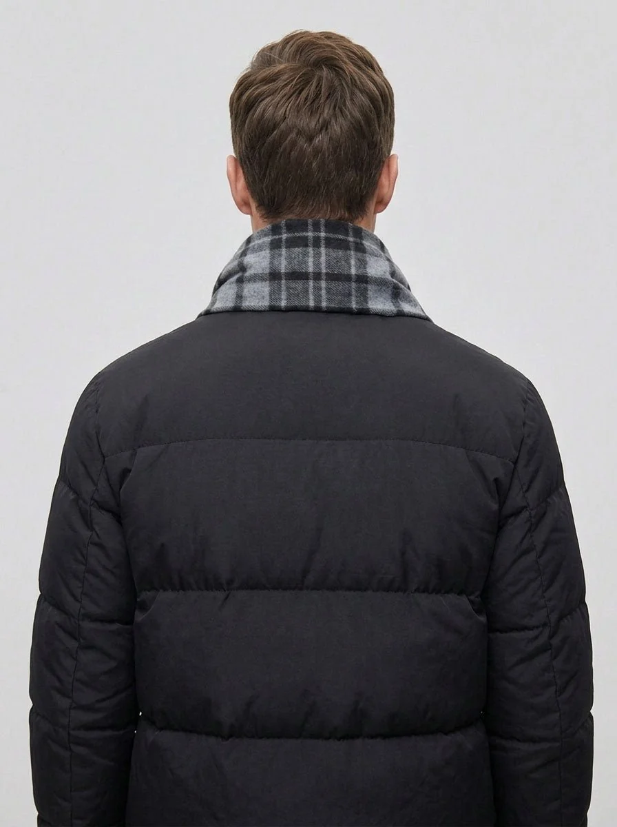 Men Plaid Fleece Lined Scarf - Imagen 3