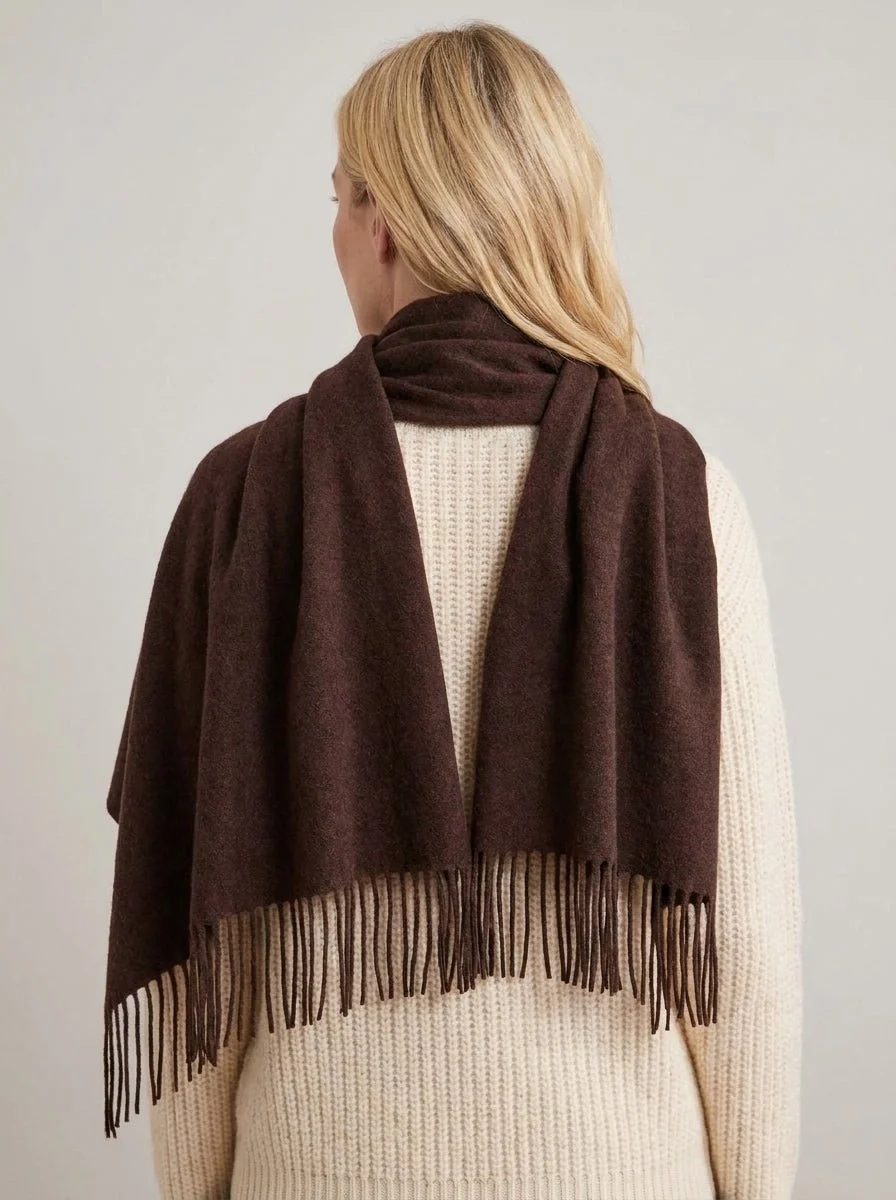 Solid Wool Winter Scarf - Imagen 3