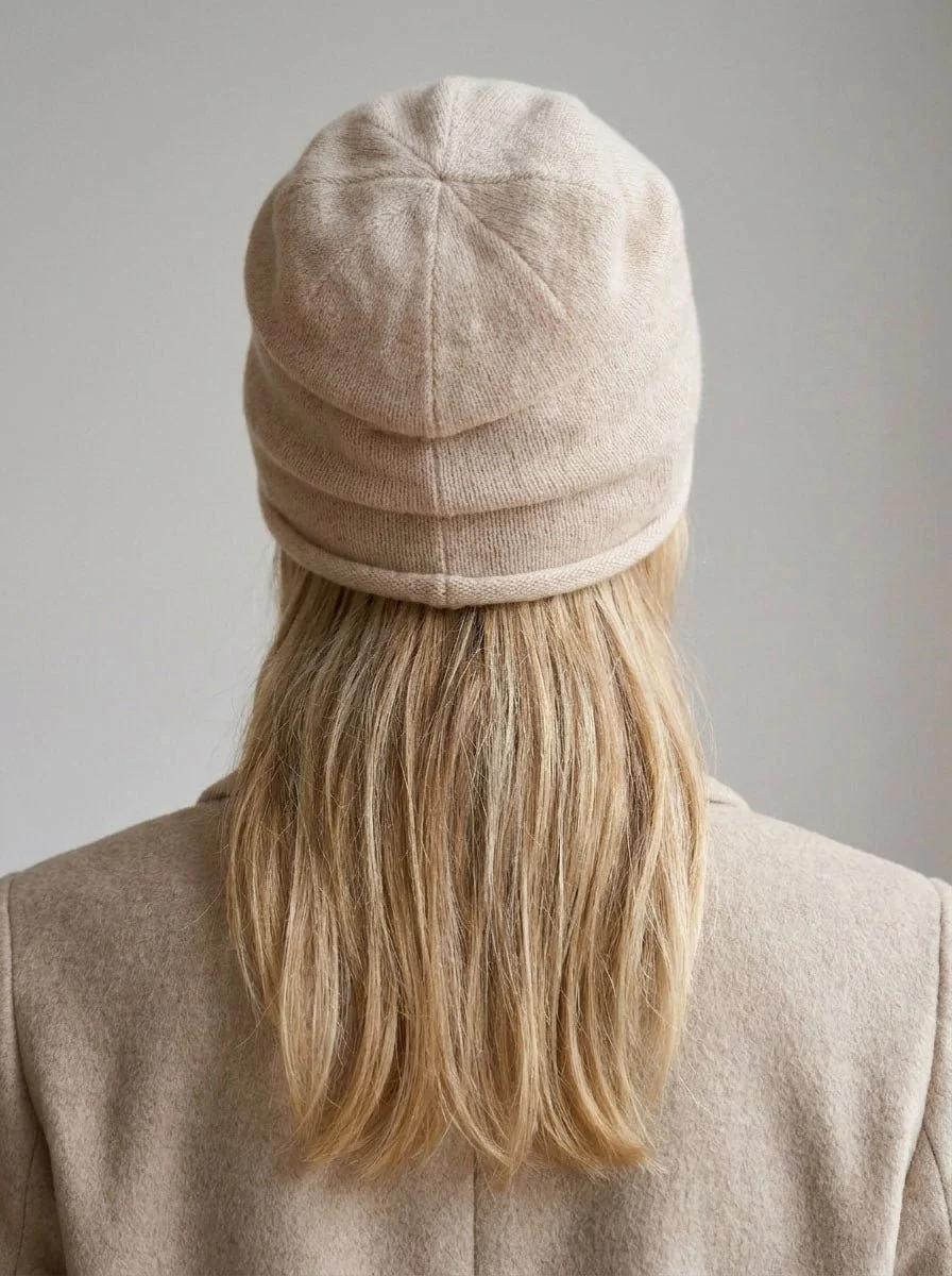 Women Pure Cashmere Slouchy Beanie Hat - Imagen 3