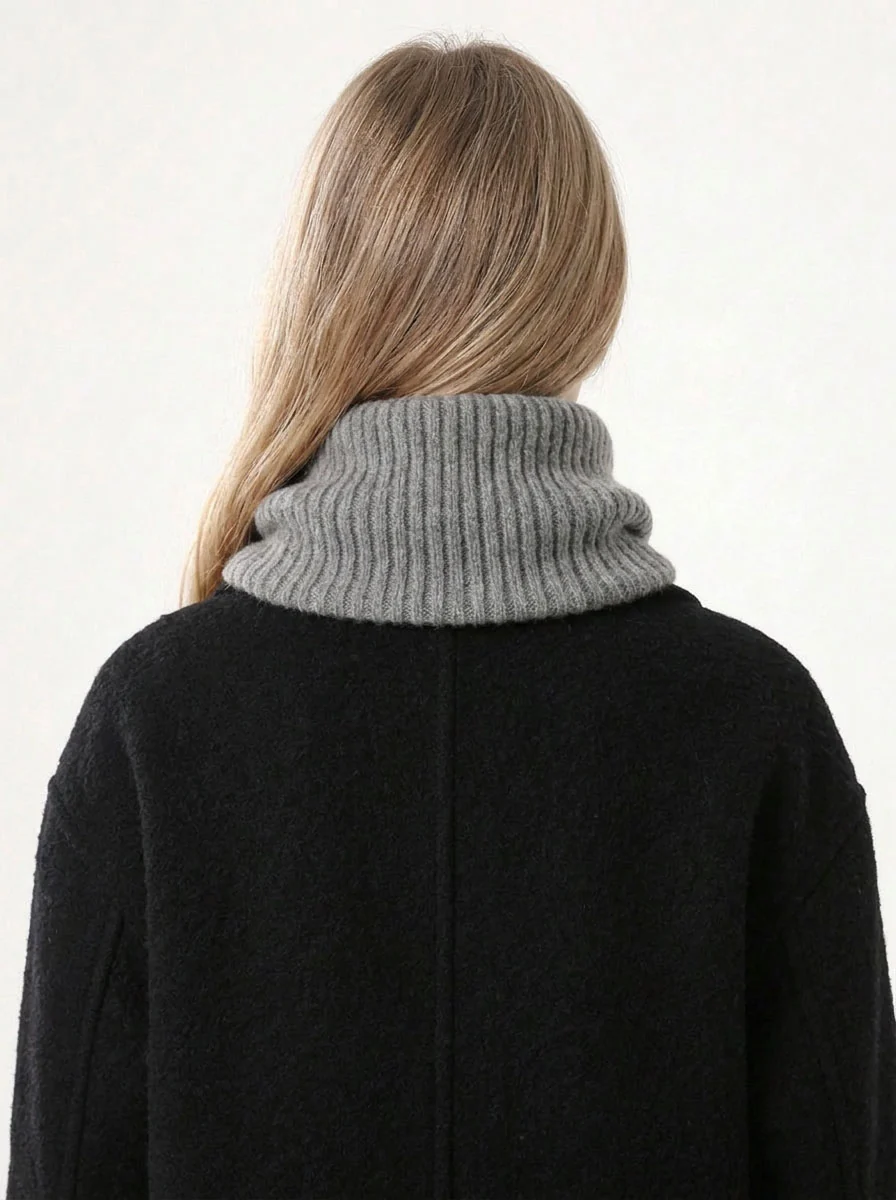Women Rib Knit Neck Gaiter - Imagen 3