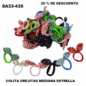 SA33-435 COLITA OREJAS MEDIANA ESTRELLAS 20% DE DESCUENTO