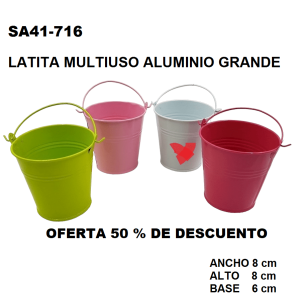 SA41-716 MACETAS DE METAL COLORES GRANDES