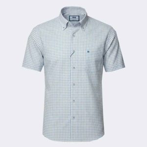 Camisa manga corta de hombre a cuadros pequeños