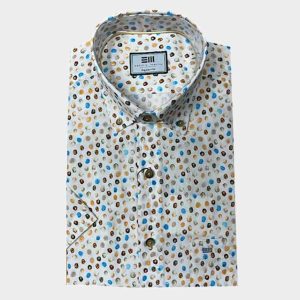 Camisa hombre MANGA CORTA con estampado ‘puntos’ colores