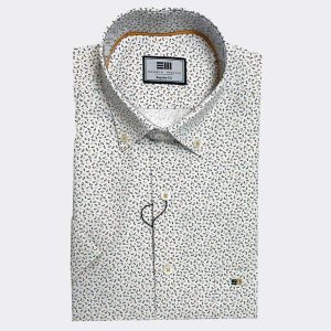 Camisa manga corta de hombre estampado pequeño y fino ‘gusanitos’