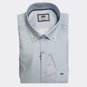 Camisa de hombre manga corta estampado pequeño muy fino