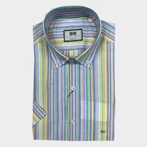 Camisa hombre con manga corta rayas de colores