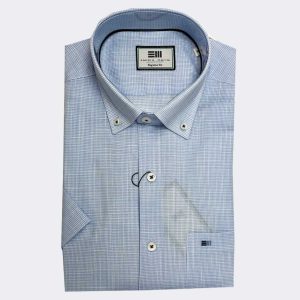Camisa de hombre manga corta a cuadritos
