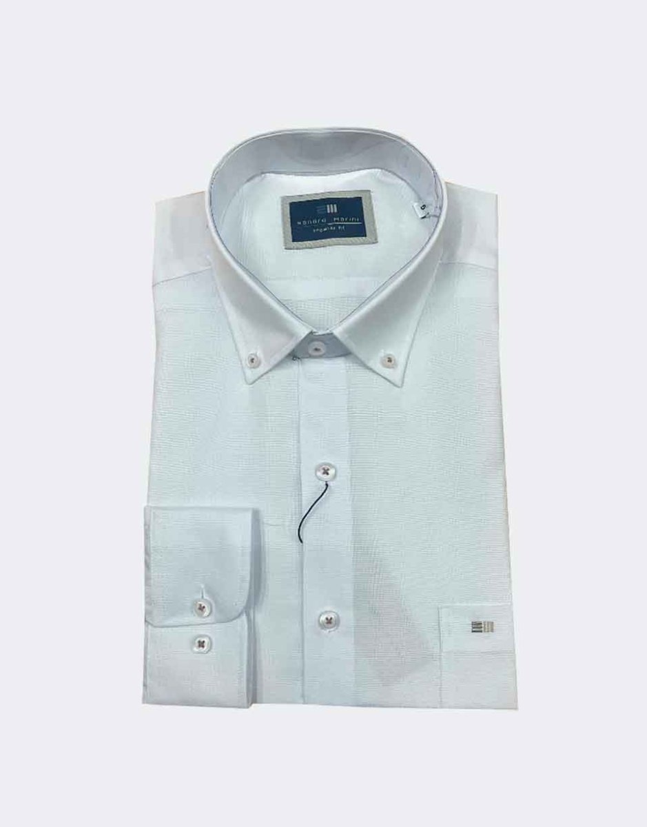 Camisa tela fina manga larga hombre blanca - Imagen 2