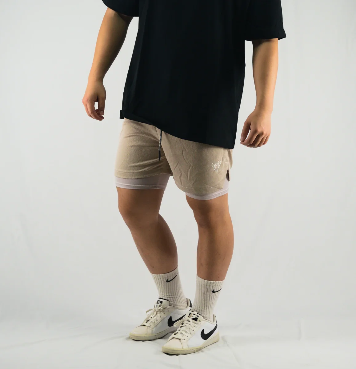 Duomode Shorts 2 en 1 Beige - Imagen 3