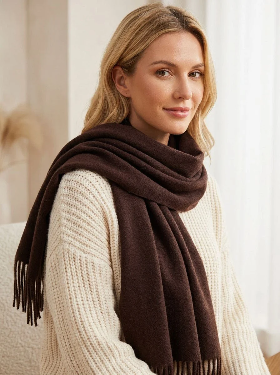 Solid Wool Winter Scarf