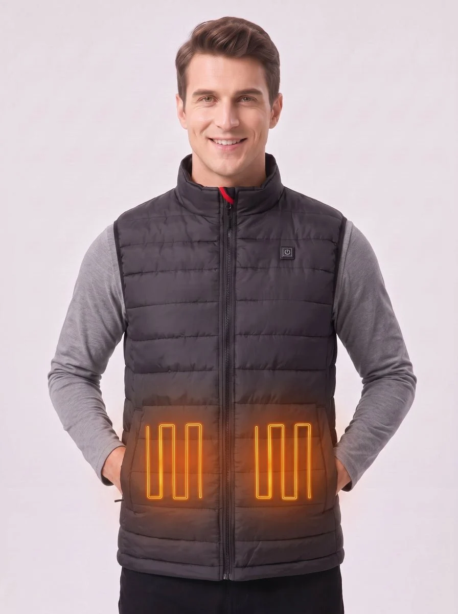 Men's Black Classic Heated Gilet - Imagen 6