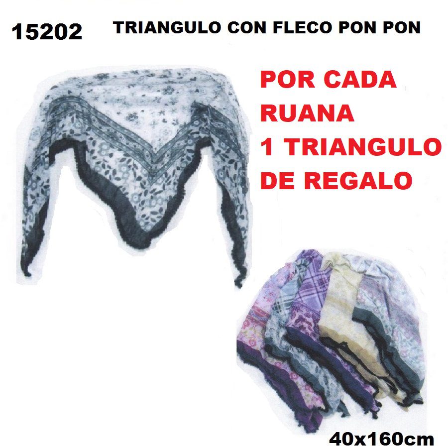 241261 Nº2 PASHMINA NUBE LISA NEGRO GRIS MARRON VERDE FUCSIA - Imagen 3