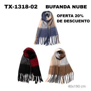 TX-1318-02 BUFANDA NUBE 40×190 cm