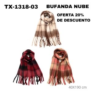 TX-1318-03 BUFANDA NUBE 40×190 cm