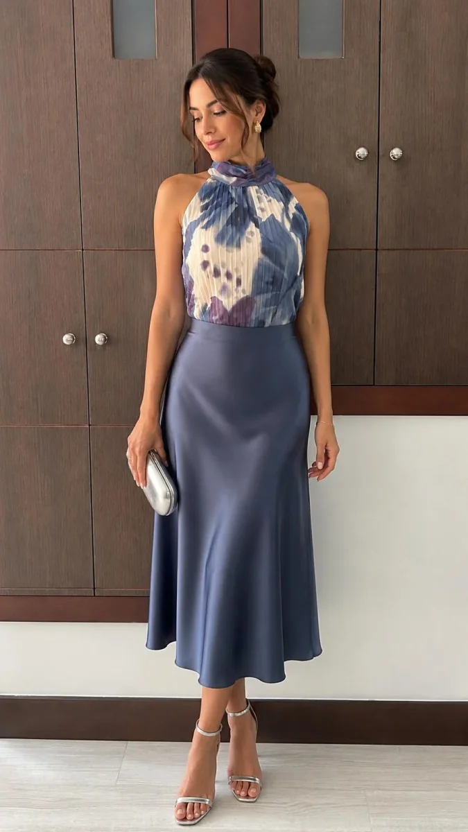 Falda Satinada Midi - Imagen 4