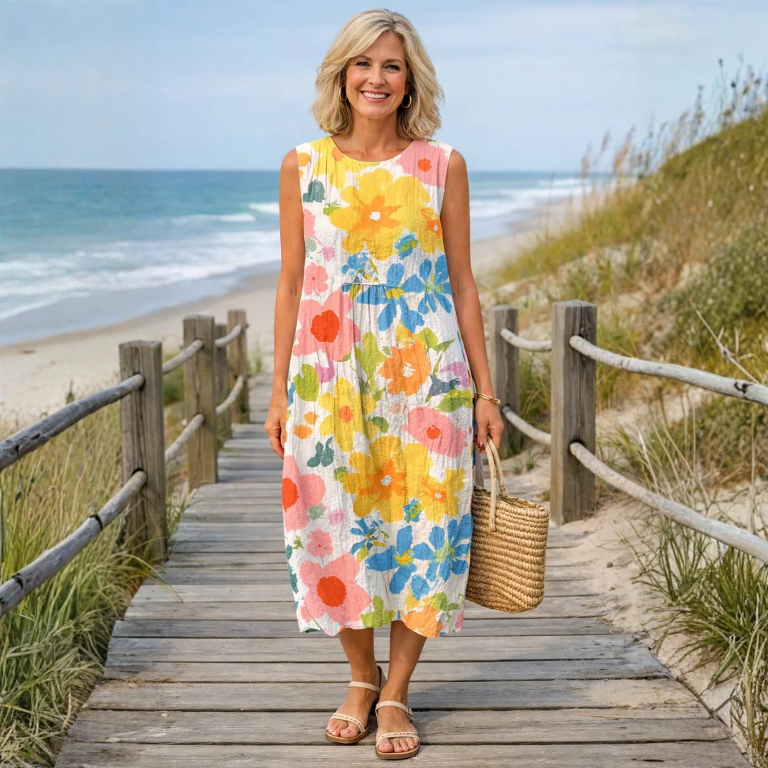 Vestido Midi Floral Pastel - Ella - Imagen 3