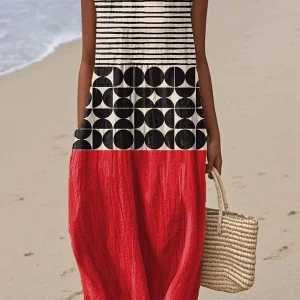 Vestido Midi Colorblock - Jane