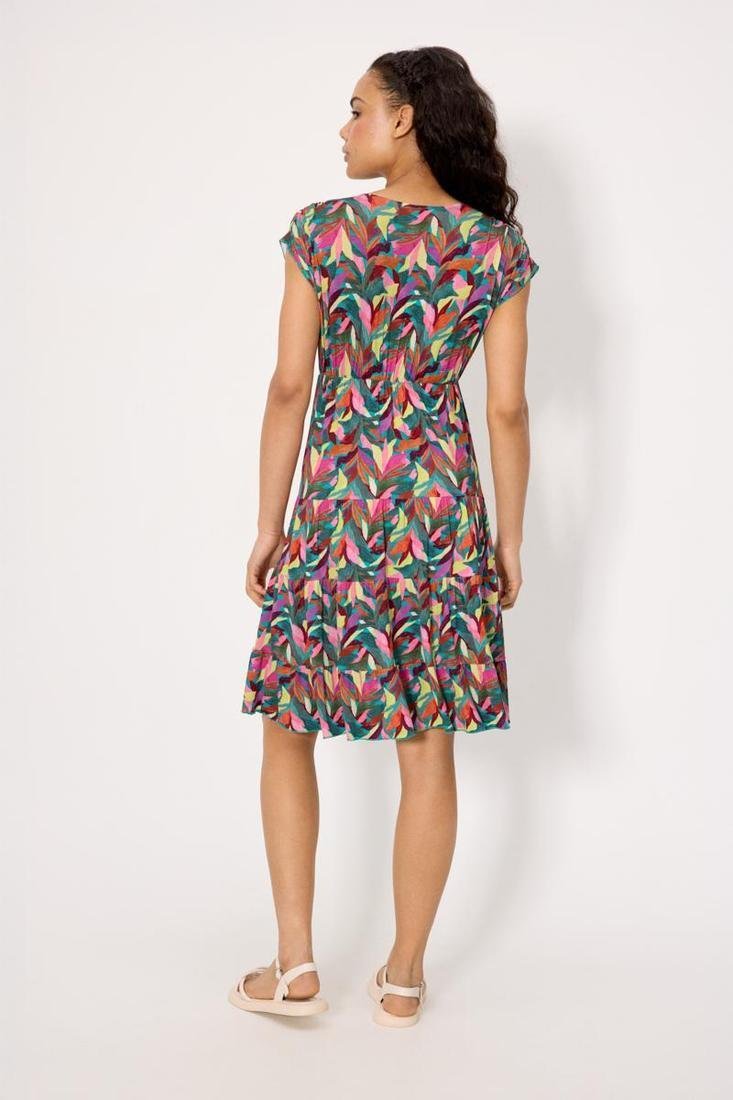 Vestido Midi con Vuelo Ysabel Mora 86256: Escote en Pico y Estampado Botánico de Hojas - Imagen 3