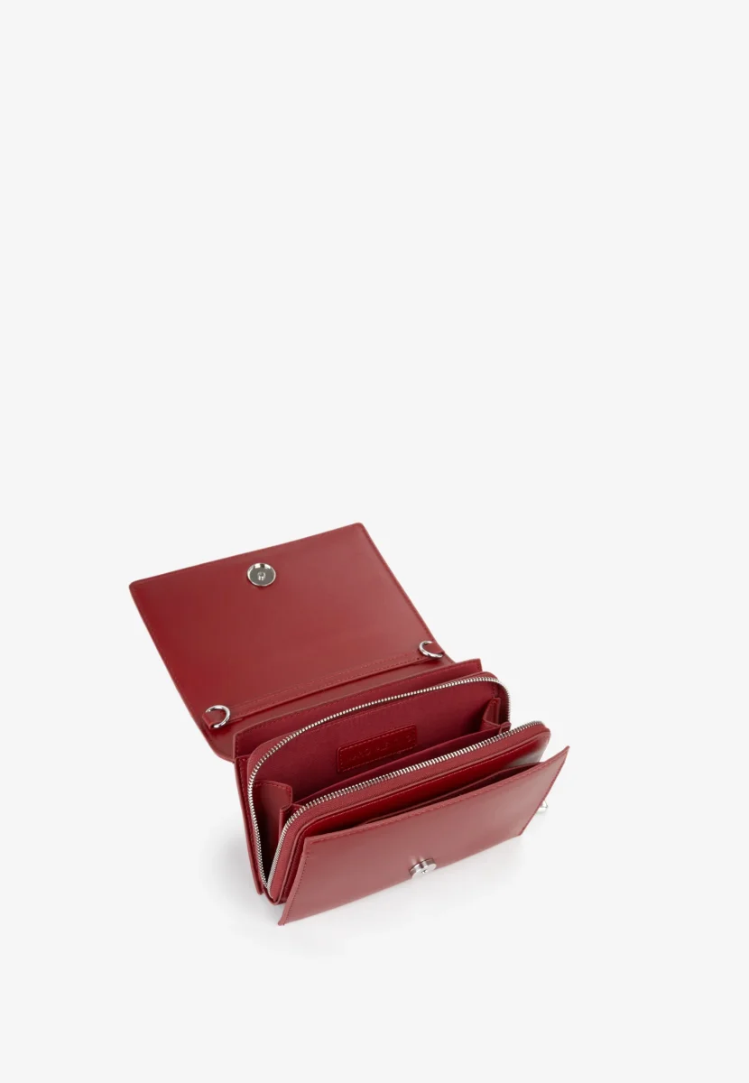 BOLSO VALENTINO EMBER MONEDERO INTEGRADO ROJO OSCURO - Imagen 4