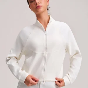 Cropped Stand Collar Athletic Jacket