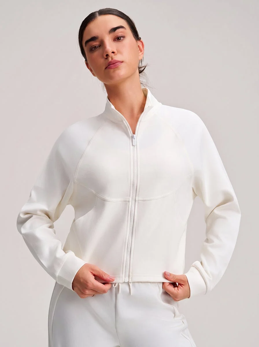 Cropped Stand Collar Athletic Jacket - Imagen 2