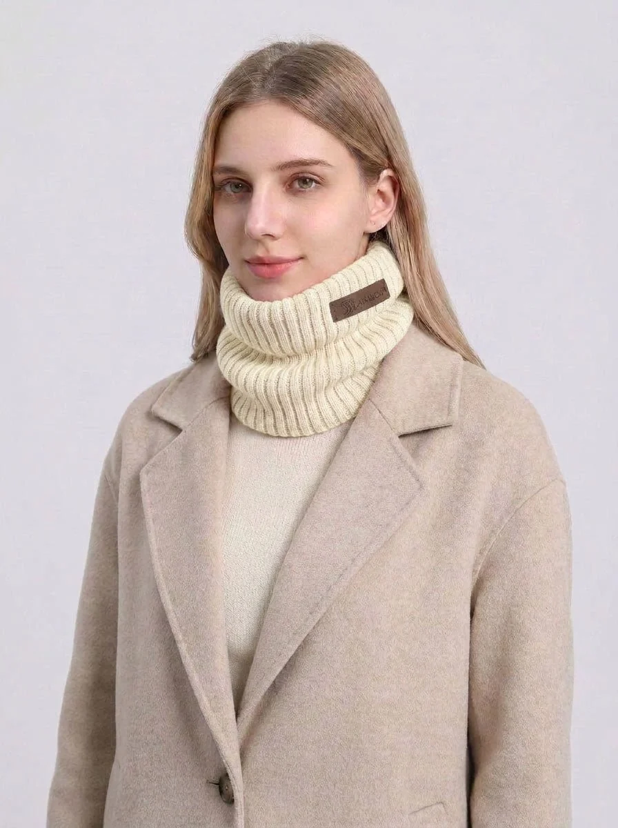 Women Rib Knit Neck Gaiter - Imagen 4