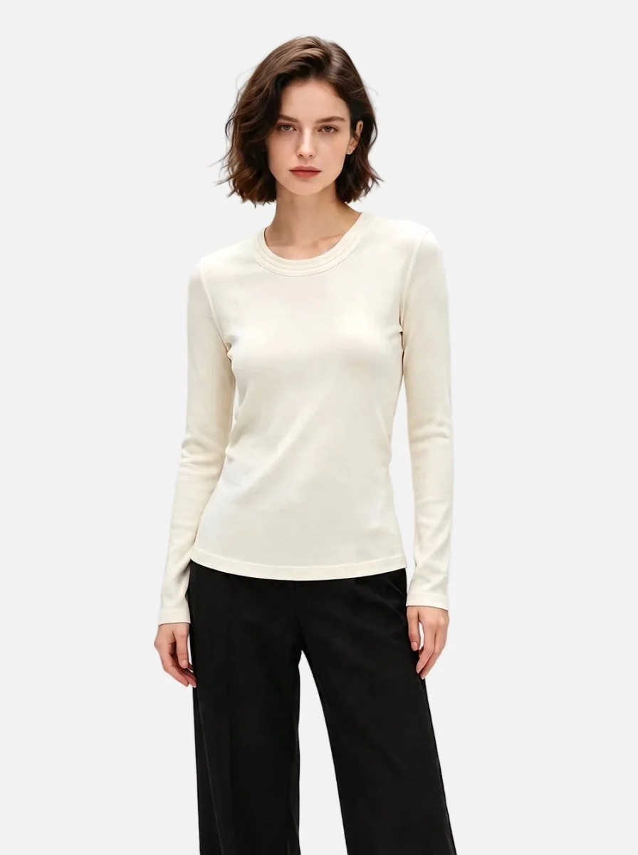 Wool Blend Crew Neck Base Layer Top - Imagen 3