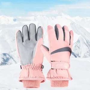 Stripe Waterproof Ski Gloves