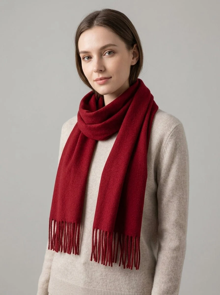 Solid Wool Winter Scarf - Imagen 4