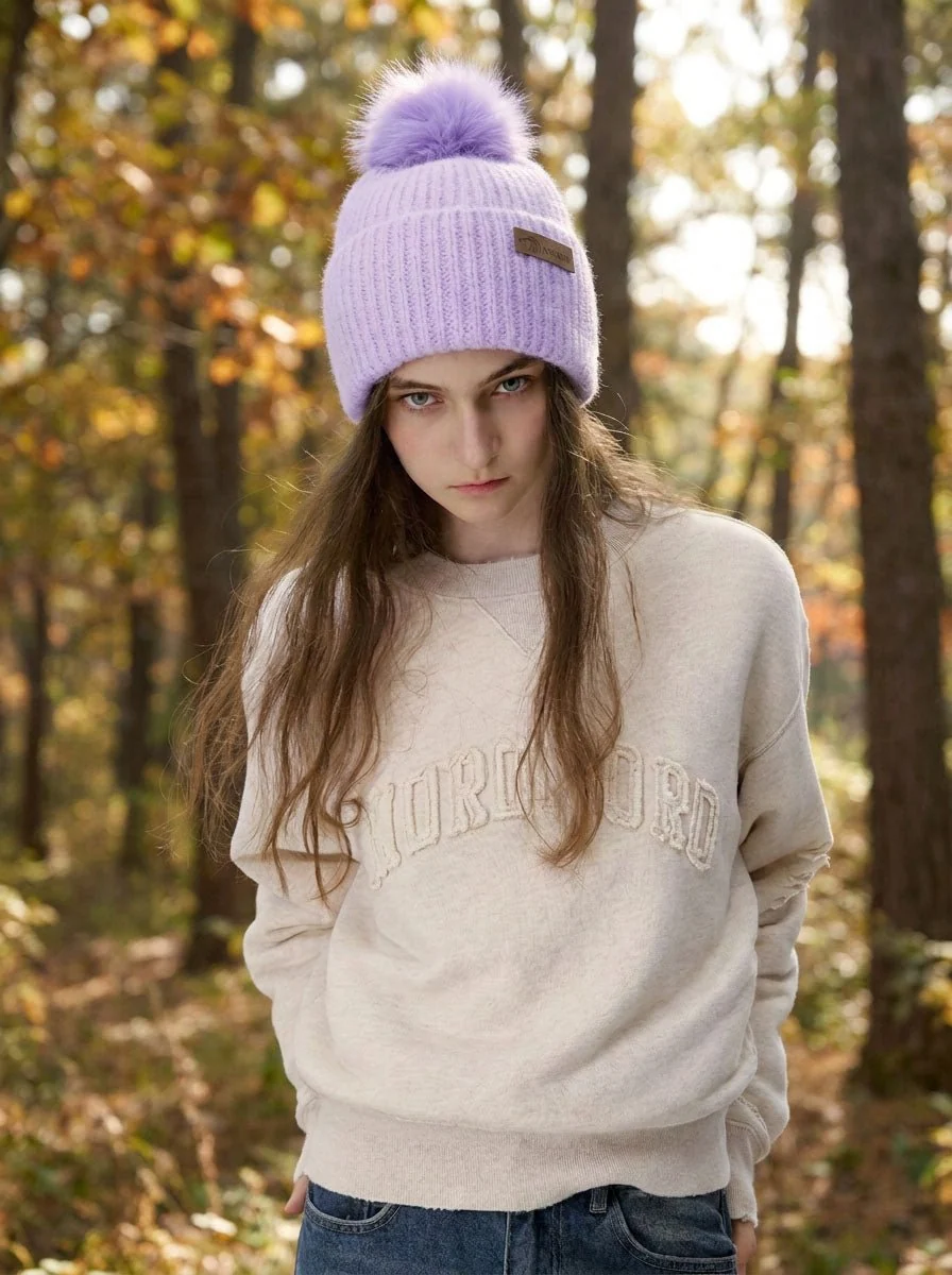 Women Cashmere Blend Pom Knit Beanie Hat