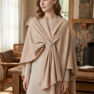 Women Fringe Poncho Shawl Wrap Cape Scarf