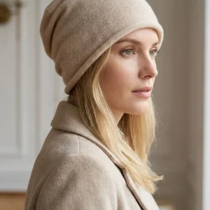 Women Pure Cashmere Slouchy Beanie Hat