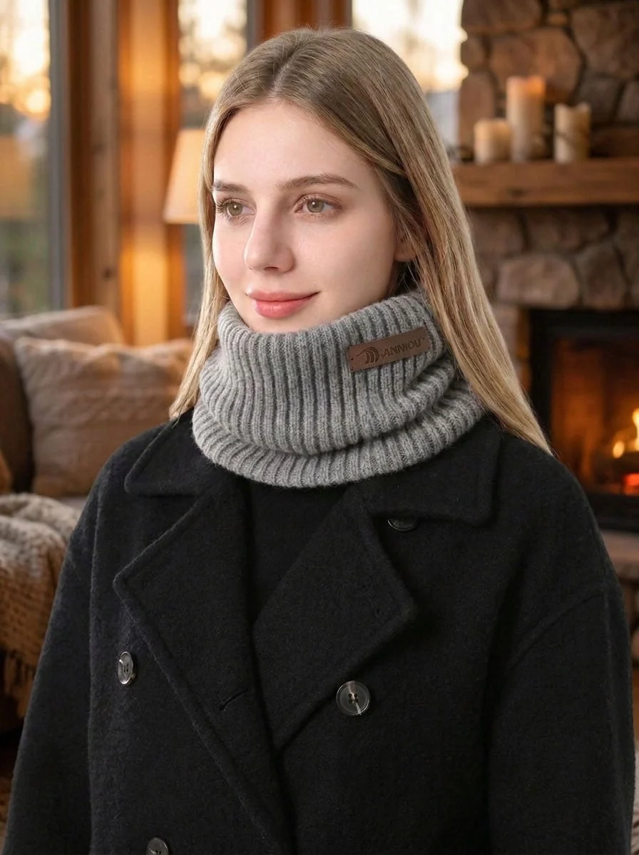 Women Rib Knit Neck Gaiter
